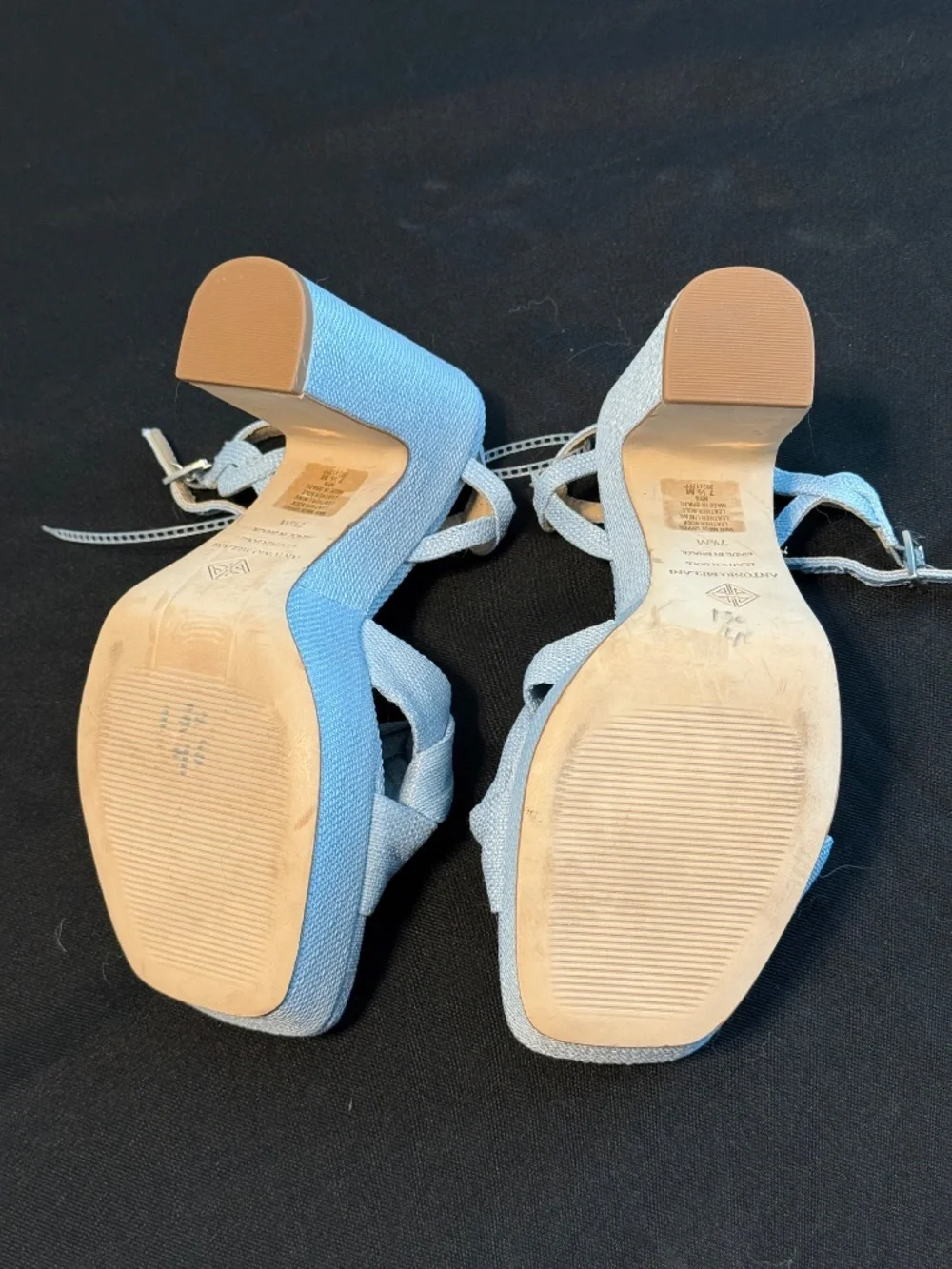 Antonio Melani Mya Linen light Blue Braided Platform Dress Sandals. -Light Baby